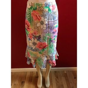 Floral Printed Mermaid Skirt